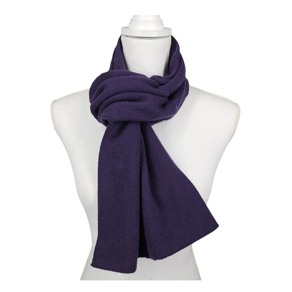 LES COPAINS VINTAGE CASHMERE PURPLE KEYHOLE SCARF – MADE IN ITALY – 36" SIZE 42